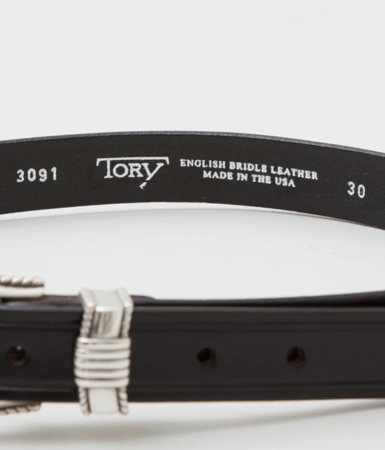 TORY LEATHER   / 1 inch "3 -Piece Silver Buckle Belt(BLACK×NICKEL)