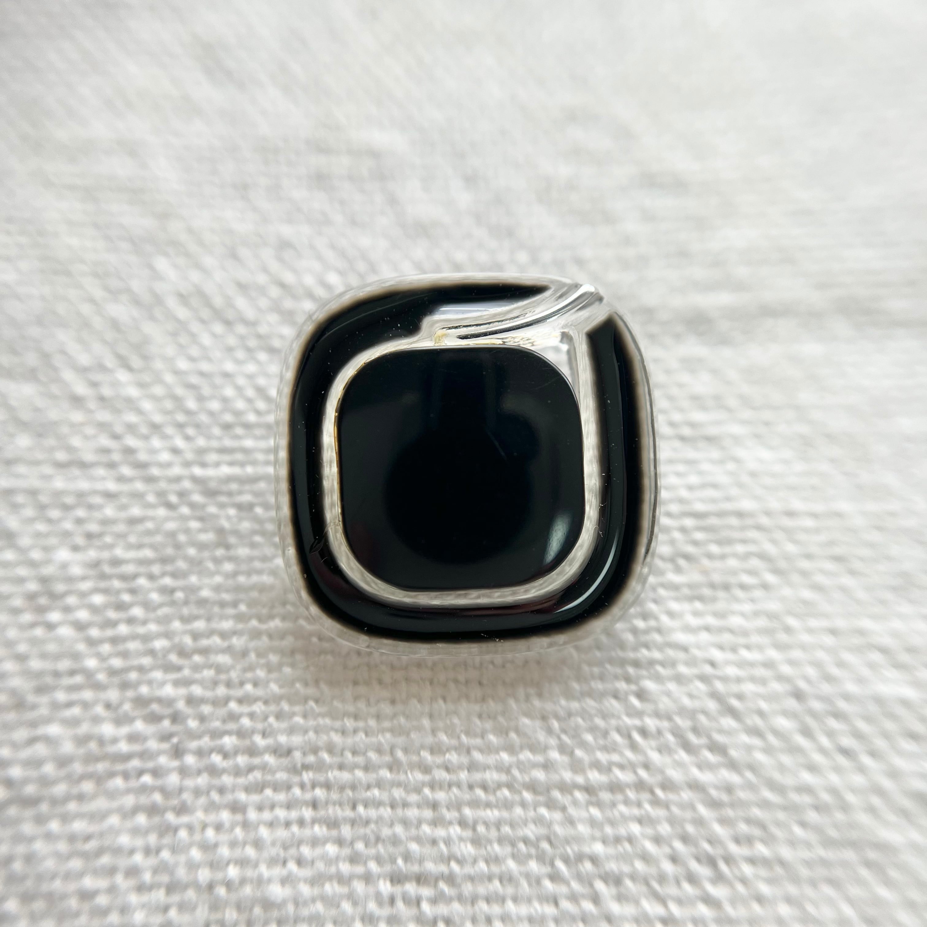 ●『2個セット』スクエア ブラック×シルバーライン 19㎜