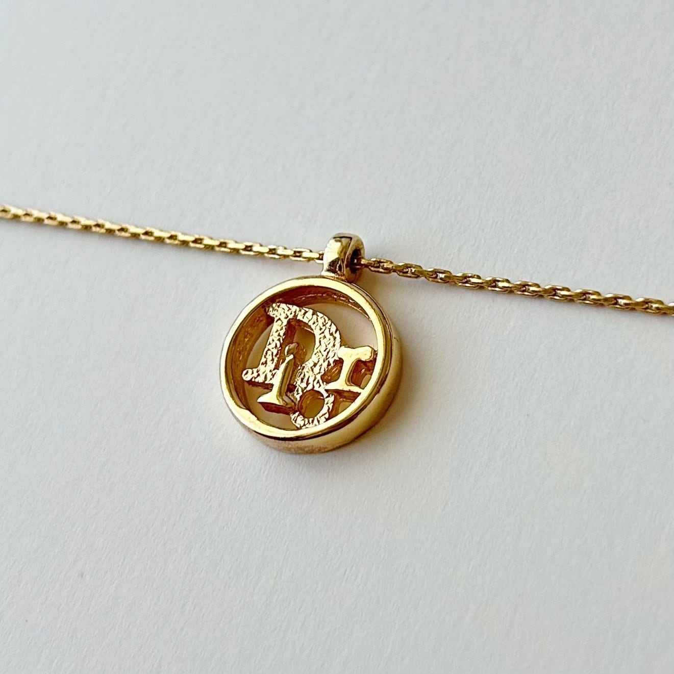 N6297】Christian Dior logo cut out necklace/クリスチャンディオール