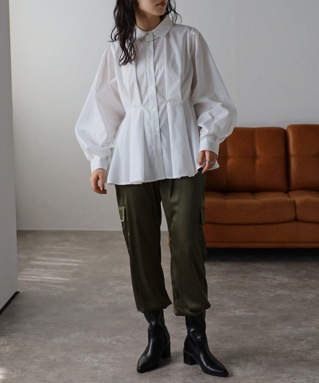 ウエストタックロングスリーブシャツ