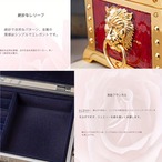 ジュエリーボックス 2層 ＜ゴールド&レッド＞ メタルジュエリーボックス 収納ボックス 小物入れ オシャレ メイクオーガナイザー クリエイティブ多層宝箱ロック付きブリキの箱 宝物箱 女の子へのギフト用