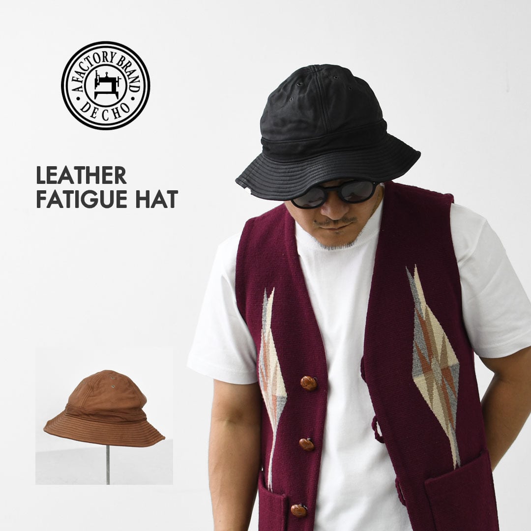 DECHO バケットハット ファティーグハット デニム 革 レザー DECHO [デコー] LEATHER FATIGUE HAT [9-7AD25] レザーファティーグ