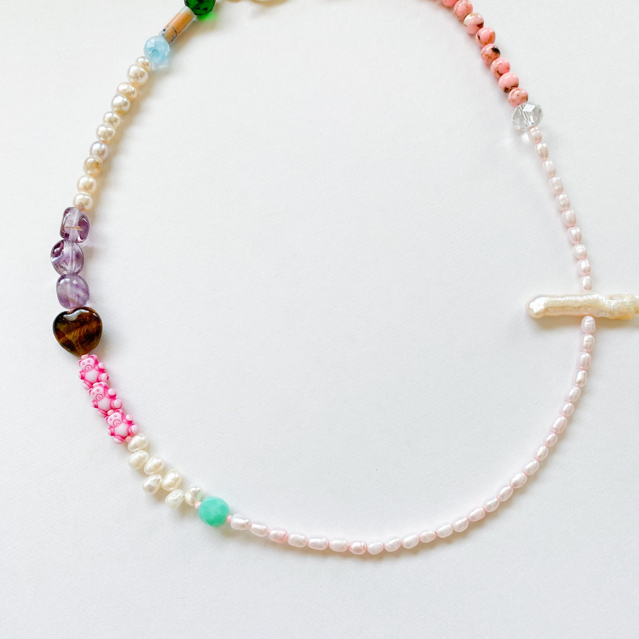 淡水パールとビーズのネックレス(たまに天然石）