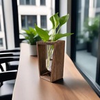 木製 花瓶 ガラス シンプル 高さ18cm フラワースタンド 生花 ドライフラワー おしゃれ 北欧