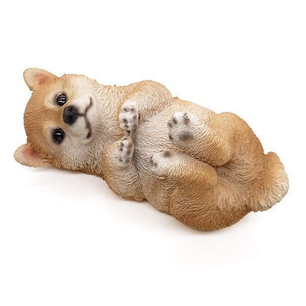 柴犬の子犬のリアルオブジェ 寝転び
