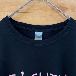 【GILDAN】プリント Tシャツ ロゴ 黒ボディ XL ビッグサイズ us古着