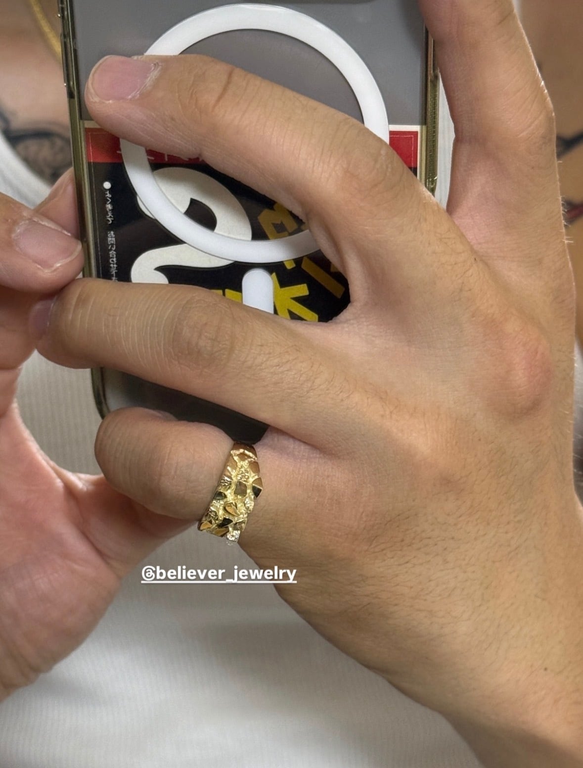 14k Gold 9mm Nugget Ring | BELIEVER JEWELRY