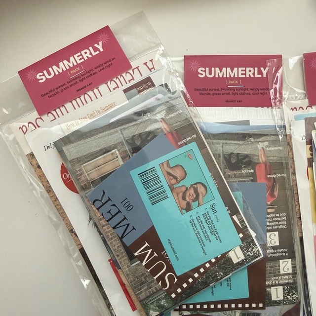 paper-0097｜ 紙ものセット SUMMERLY ｜手帳デコ コラージュ 素材