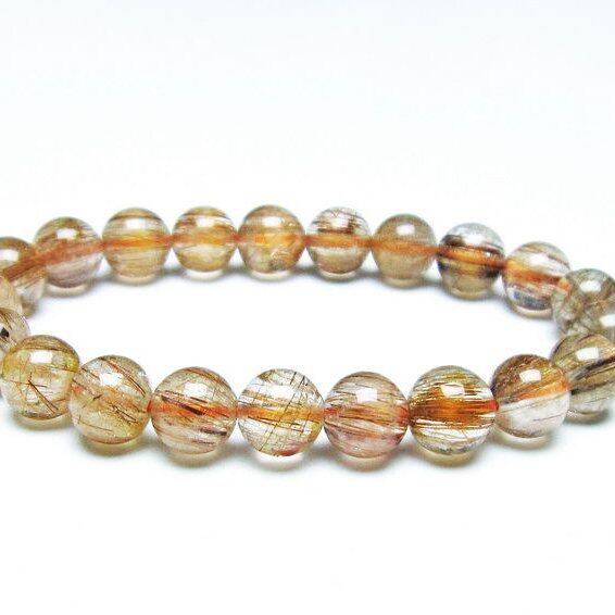 キャッツアイ ルチルクォーツ ブレスレット 9mm 一点物 111-38610