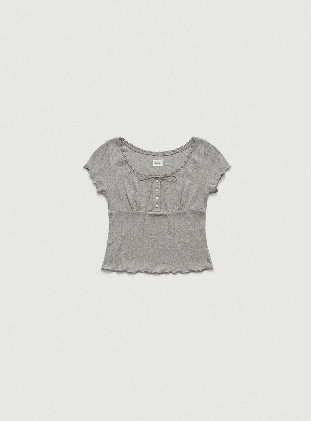 [The Barnnet] Cotton Eyelet Button Top_Grey 正規品 韓国ブランド 韓国通販 韓国代行 韓国ファッション ザ バーネット ザバーネット 日本 店舗