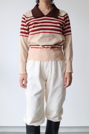 Retro stipes jersey pullover