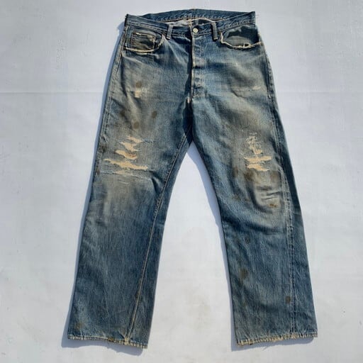 50's LEVI'S リーバイス 501XX 革パッチ最終 デニム 両面赤タブ