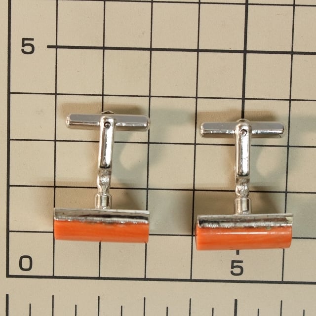 珊瑚 /スウィヴル(レバー)式 カフスボタン cuff links db12237-c | こ