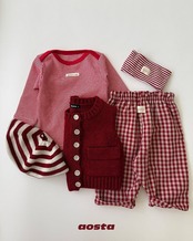 【取寄】Aosta  ニットクッキーベスト｜秋服｜韓国子供服｜26/AT