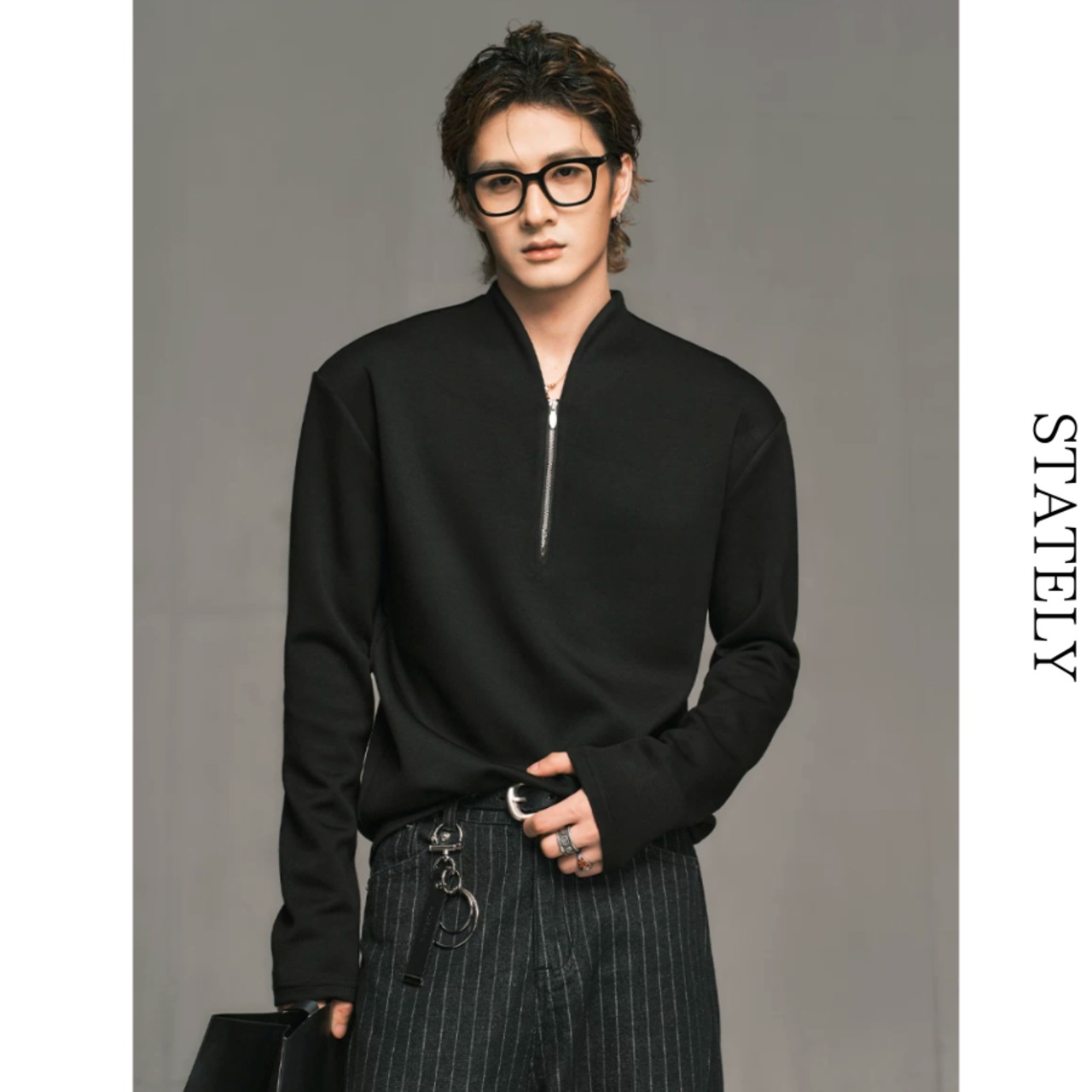 Half Zip モードトップス/2color_T225・画像4