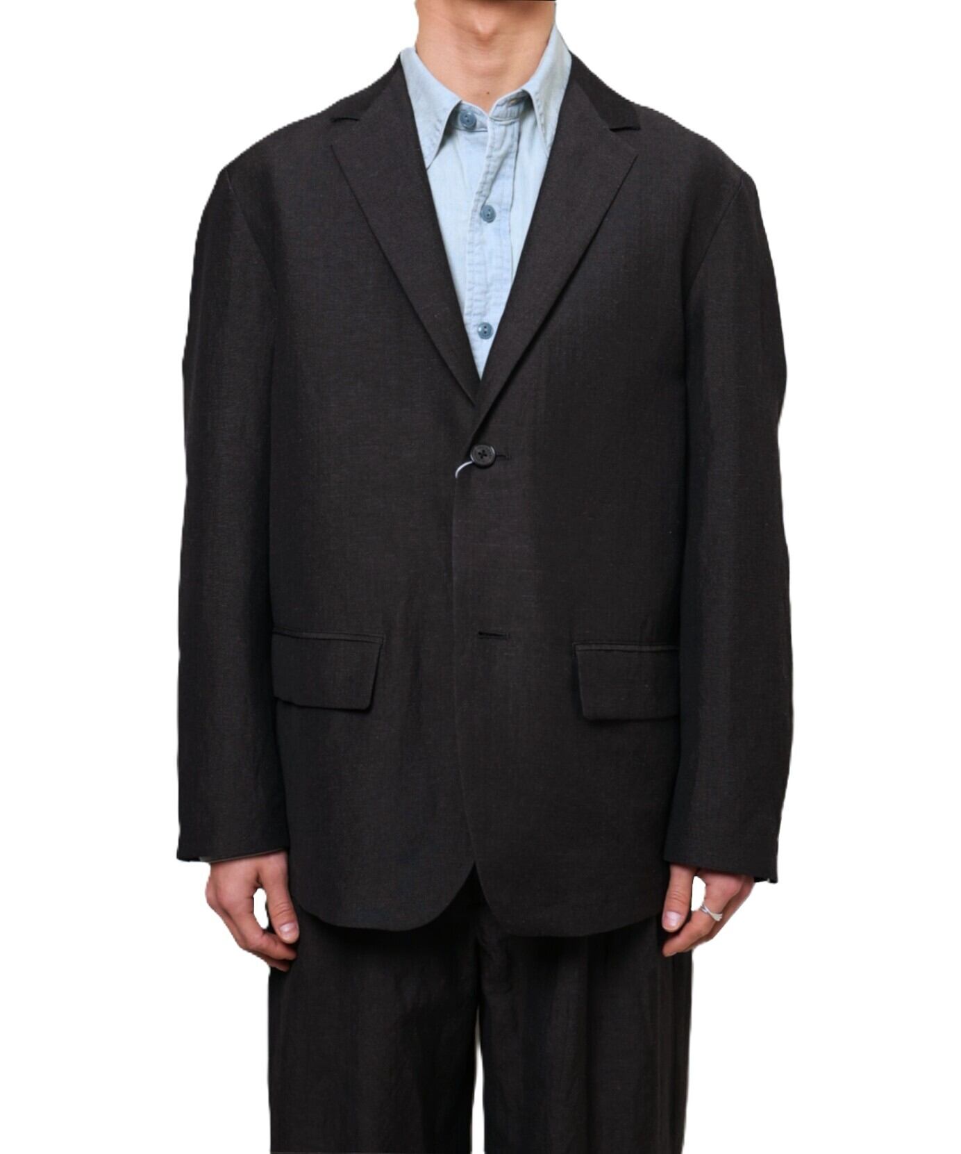 UNIVERSAL PRODUCTS. / 261-60404 WOOL LINEN 2B JACKET (CHARCOAL