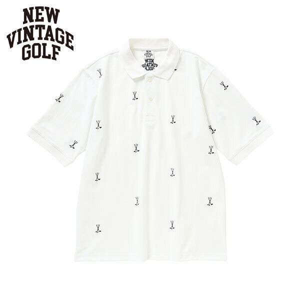 NEW VINTAGE GOLF ニュービンテージゴルフ ポロシャツ ホワイト NVG Golf Club Embroidered Polo Shirt NVG-0602