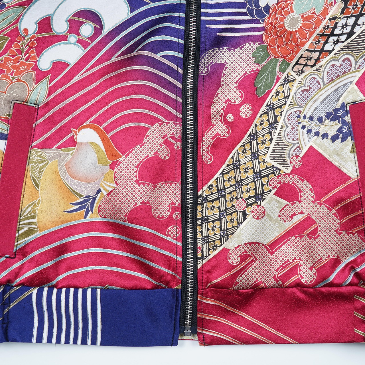 【BJK-L0010】再構築リバーシブル着物ボンバー  KIMONO REVERSIBLE BOMBER JACKET