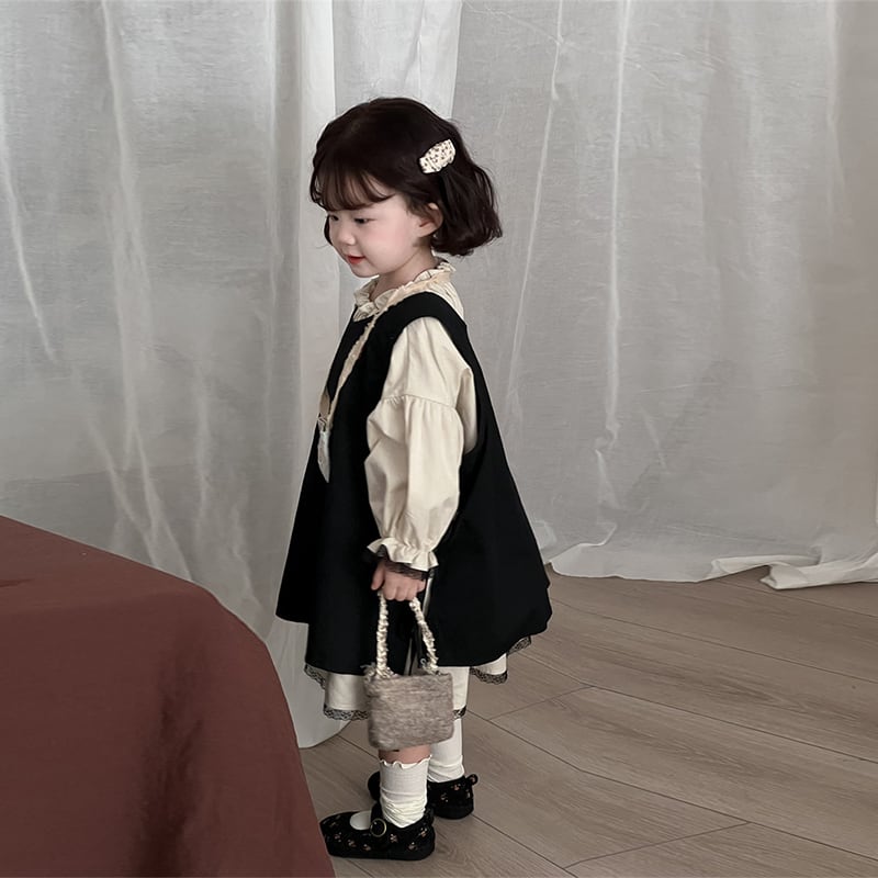 KID】入園＆入学式ナチュラルワンピース+ジャンパースカート2点セット