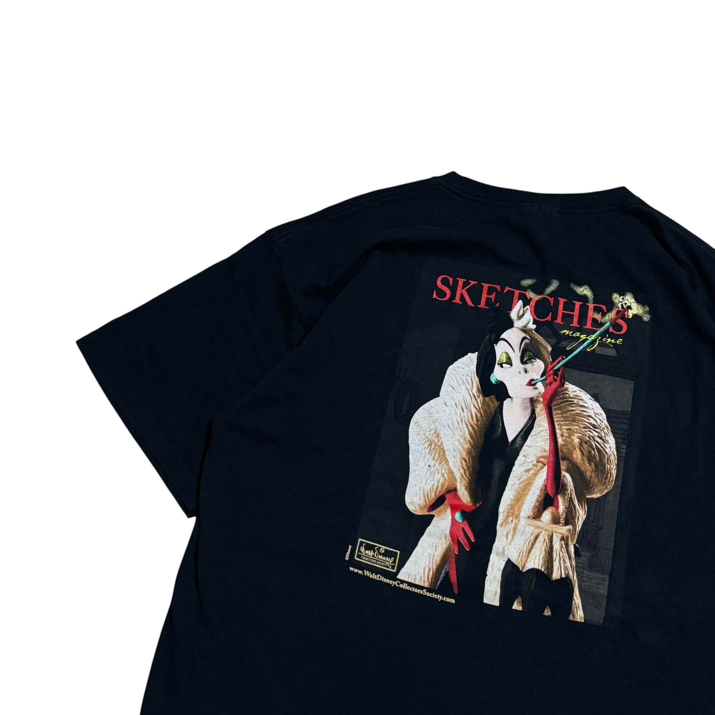 90s USA製 クルエラ Tシャツ 101匹わんちゃん Disney 101 dalmatians クルエラ t シャツ 00s One Hundred and One