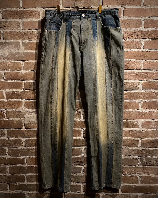 【Caka act3】Beautiful Aging Design Vintage Loose Baggy Denim Pants