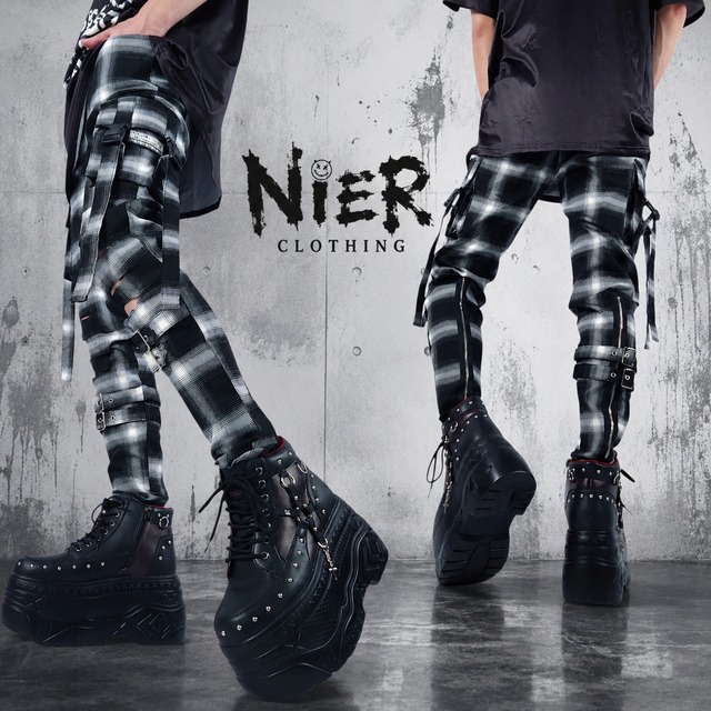 《先着39点限定サンキューセール》高品質CHECK STYLISH PANTS【ダメージ加工入り】