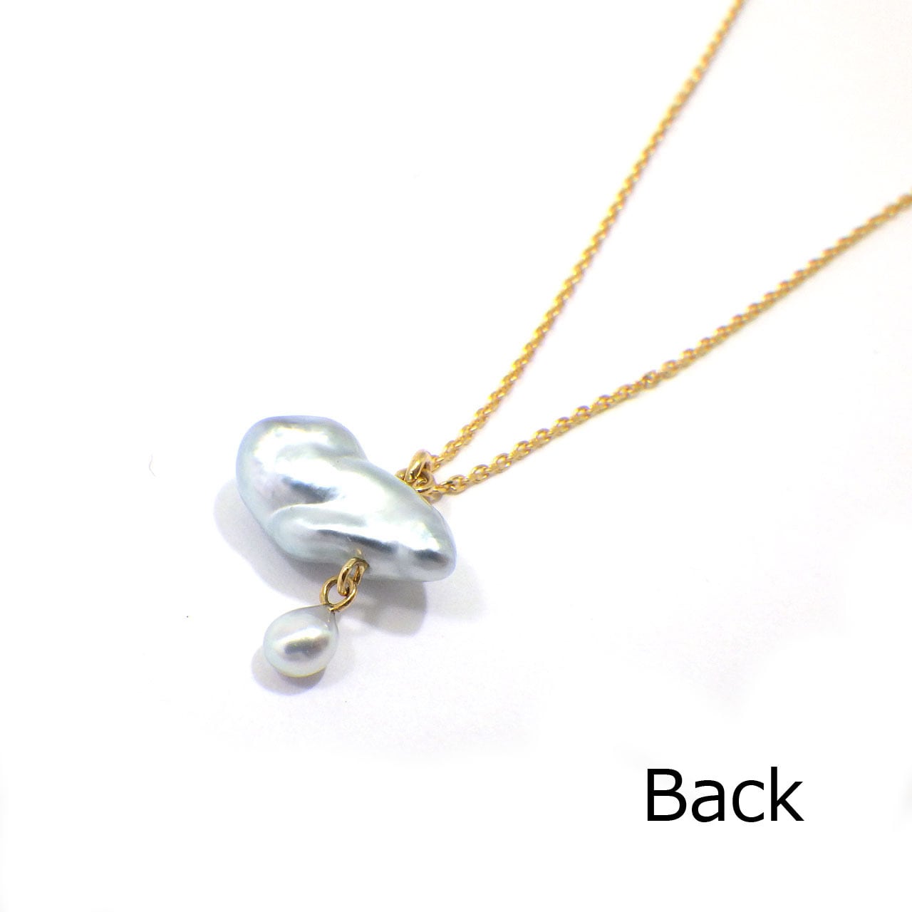 南洋白蝶ケシネックレス　ペンダントトップネックレスK18 ケシ K18YG 南洋白蝶ケシ真珠 ペンダントネックレス《雲と雨粒》（KR71030