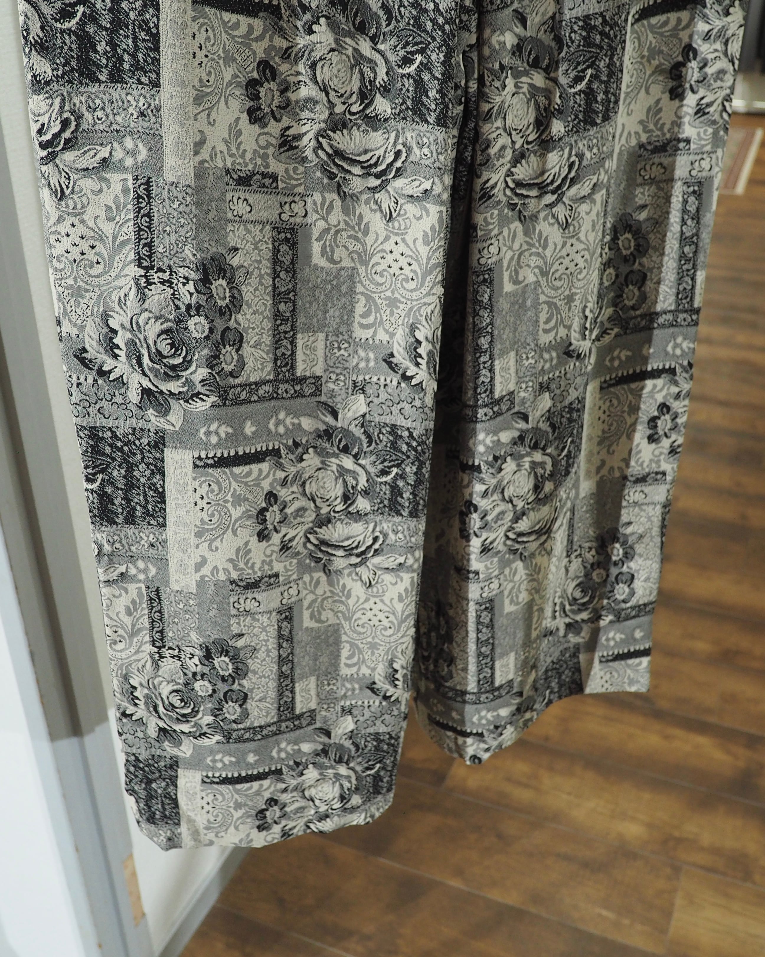 Beautiful Flower × Baroque All Over Pattern Vintage Wide Easy Pants