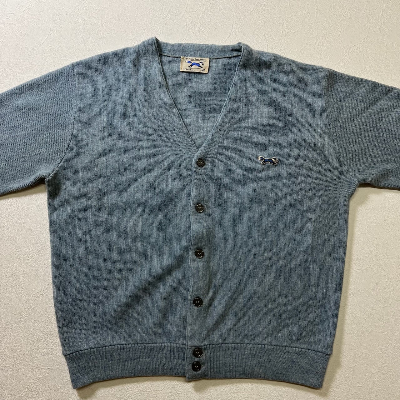 80's JC Penny FOX アクリルカーディガン 表記(XL) 古着 80s USA製 JC