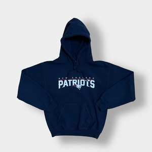 GILDAN NFL ニューイングランド・ペイトリオッツ アメフト プリント ロゴ パーカー プルオーバー スウェット フーディー ネイビー NEW ENGLAND PATRIOTS S us古着