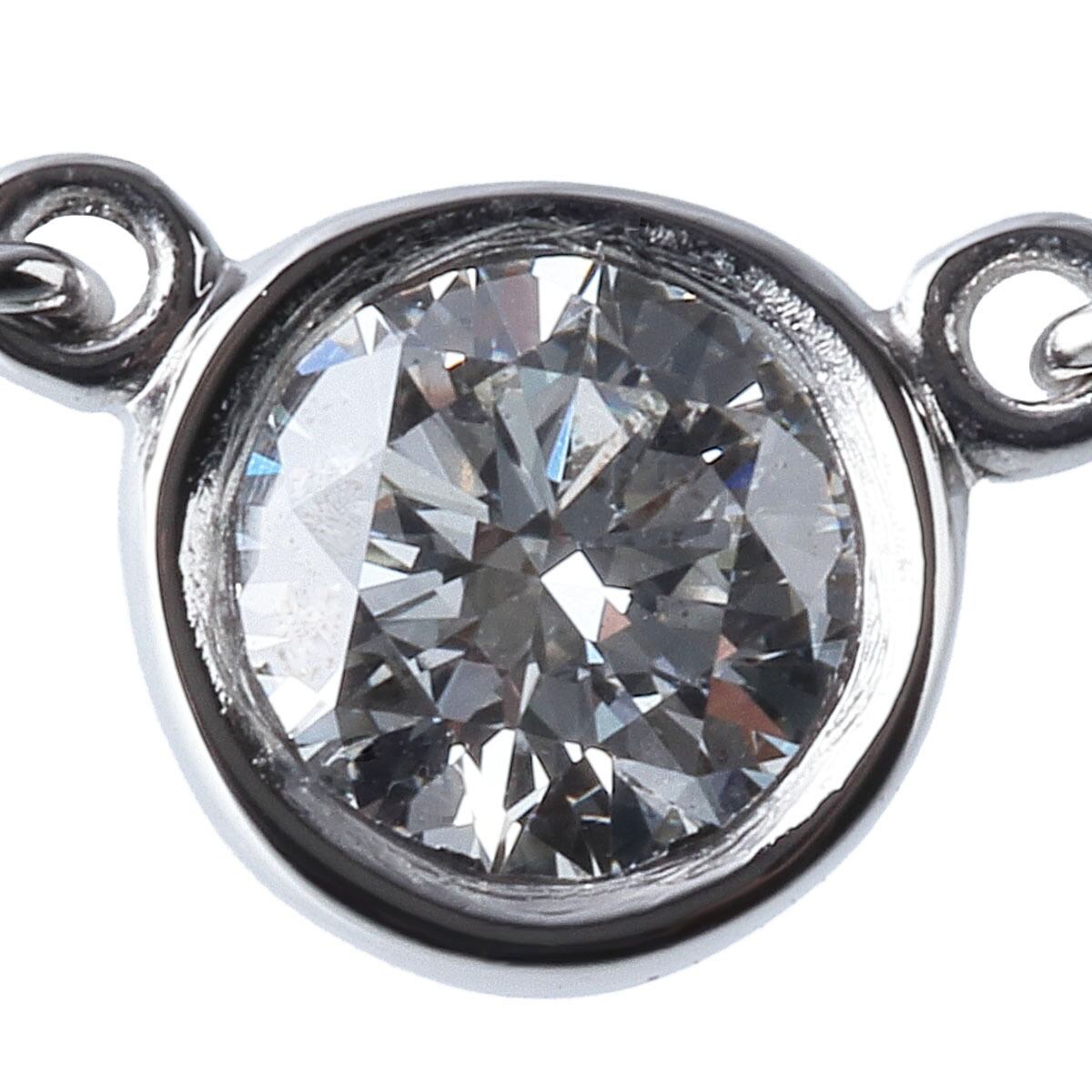 【新品仕上げ済 シリアルあり】ティファニー バイザヤード ネックレス 約0.2ct PT950 枠5.0mm 箱 TIFFANY【9843】