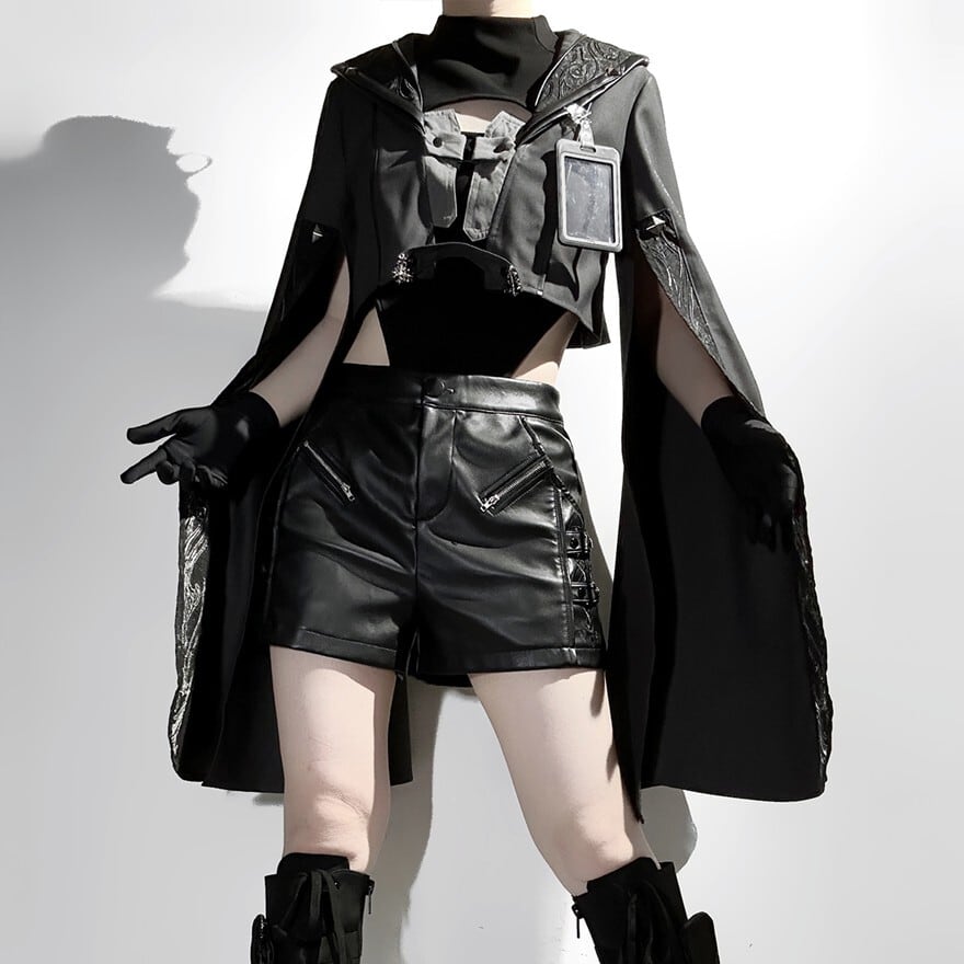 サブカル 服 地雷系 通販 ゴスロリ セットアップ 3点セット ダーク