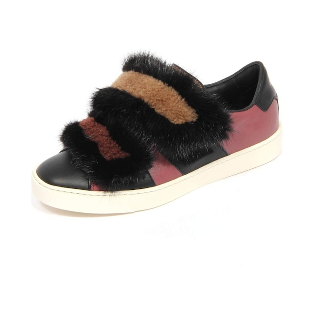 SANTONI サントーニ レディース スニーカー レザー・ファー パープル