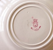 フランス 1886s~ Cactus 薔薇色のサボテンとプレートc GIEN ジアン アンティーク