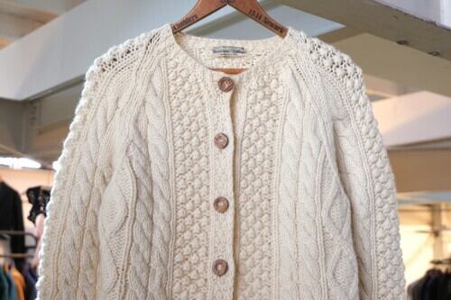 60's hand-knit cable Cardigan | GARYO