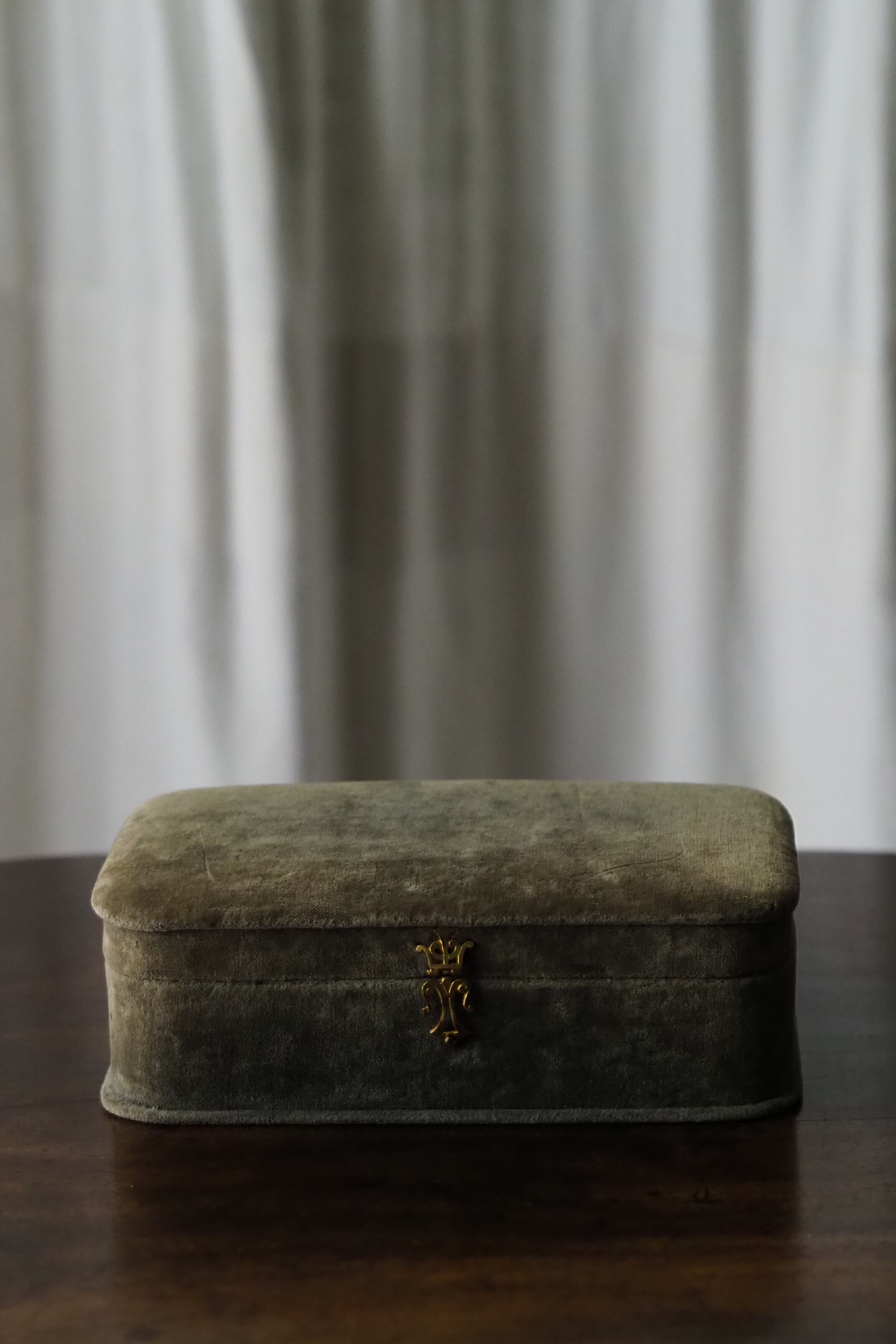 別珍のジュエリーボックス-antique square jewelry box | アンティーク