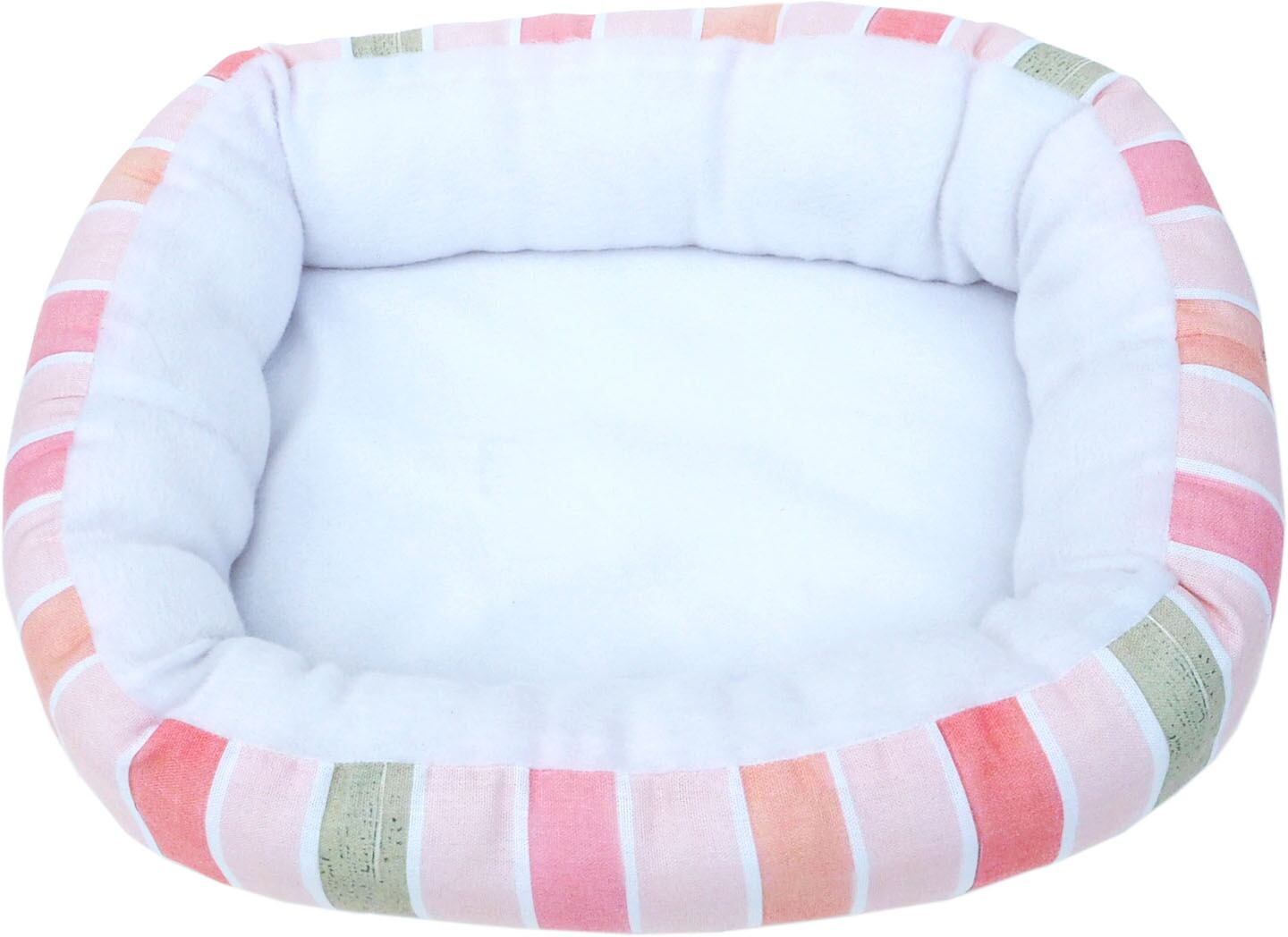 【小動物】 うさちゃんのハッピーベッドストライプ ピンク/イエロー