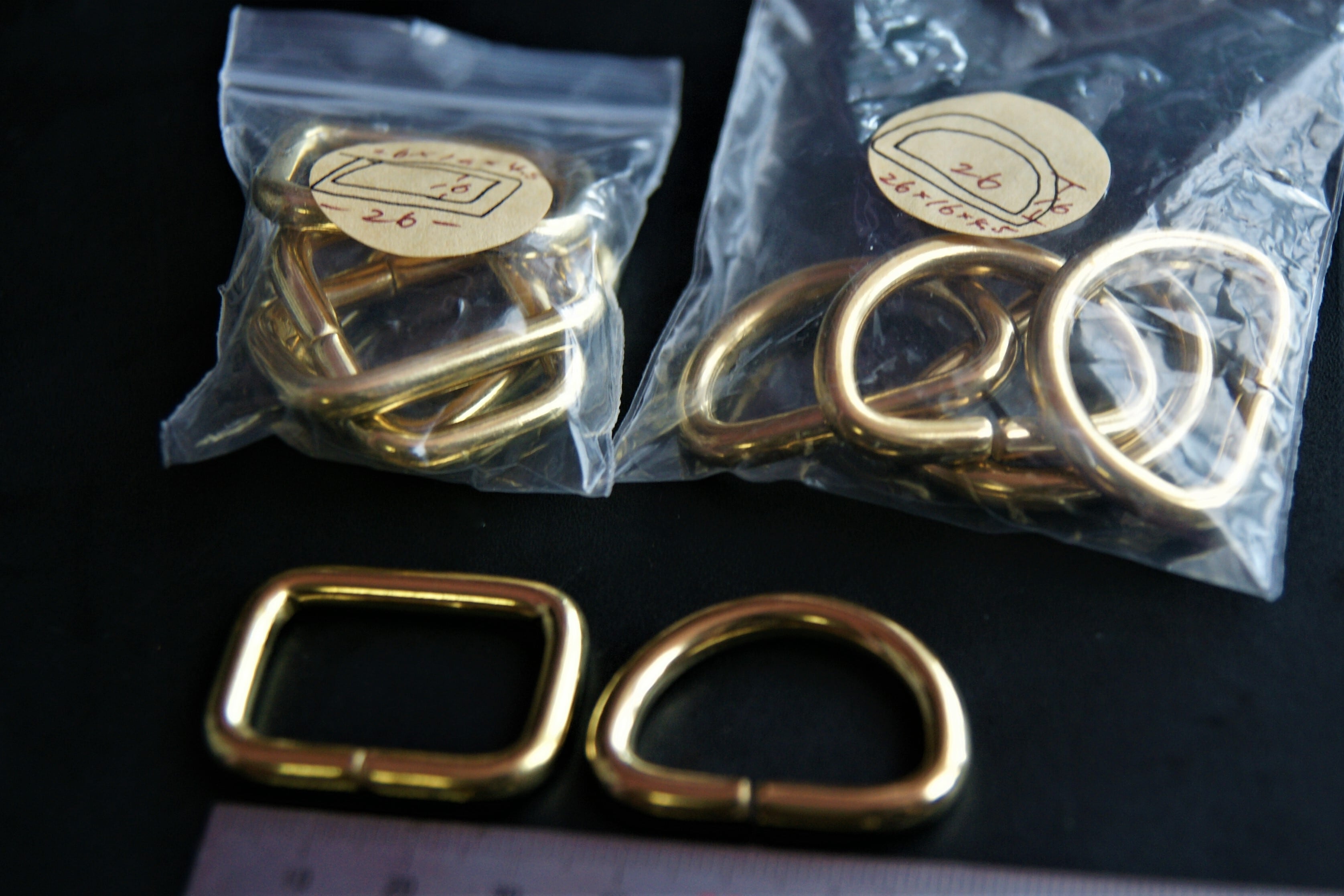 真鍮Dカン/角カン③内径26mm*16mm*4.5mm 2ヶセット | 革道具MIYAZO