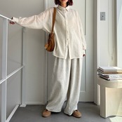 ラメ入り編み目オーバーSH/エクリュ