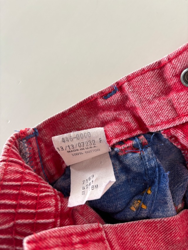 【18m・vintage】USA製　OshKosh レッドデニムパンツ