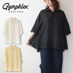 Gymphlex  [ジムフレックス] W REGULAR COLLAR SHIRT S/S [GY-B0249SSO] レギュラーカラーS/Sシャツ・フレアシャツ・半袖フレアシャツ・シースルー素材・フレアシルエット・LADY'S [2024SS]