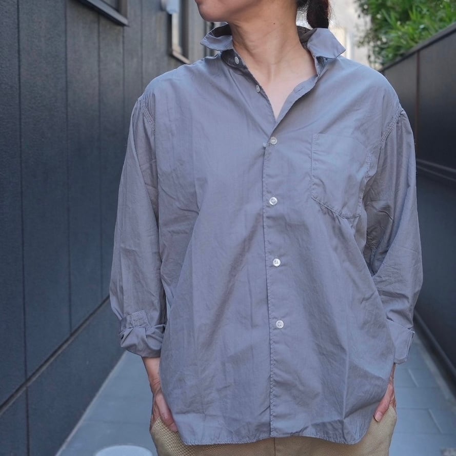 Sans limite(サンリミット) S2401241 Grey 3本針裏返しオーバーダイブロードワイドスプレッドシャツ