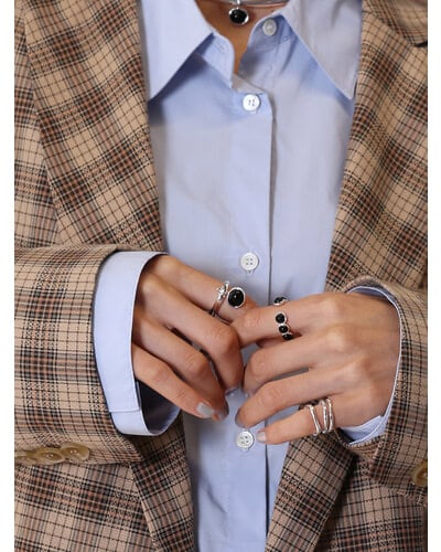 【CHIGNON】[0055-344SH] 2WAYオニキスリング