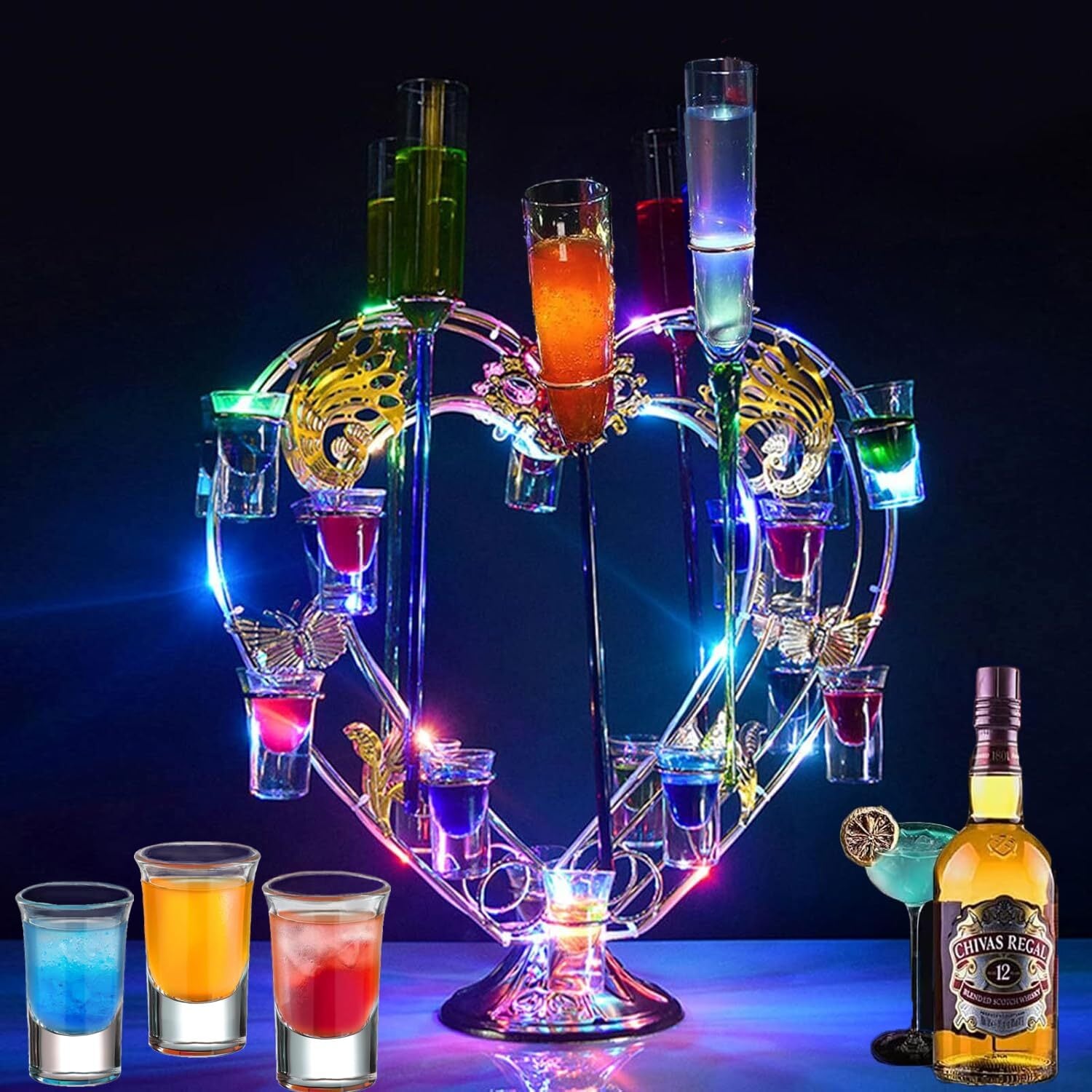 光る アルマンド LED ディスプレイ ケース シャンパン ボトル ライト