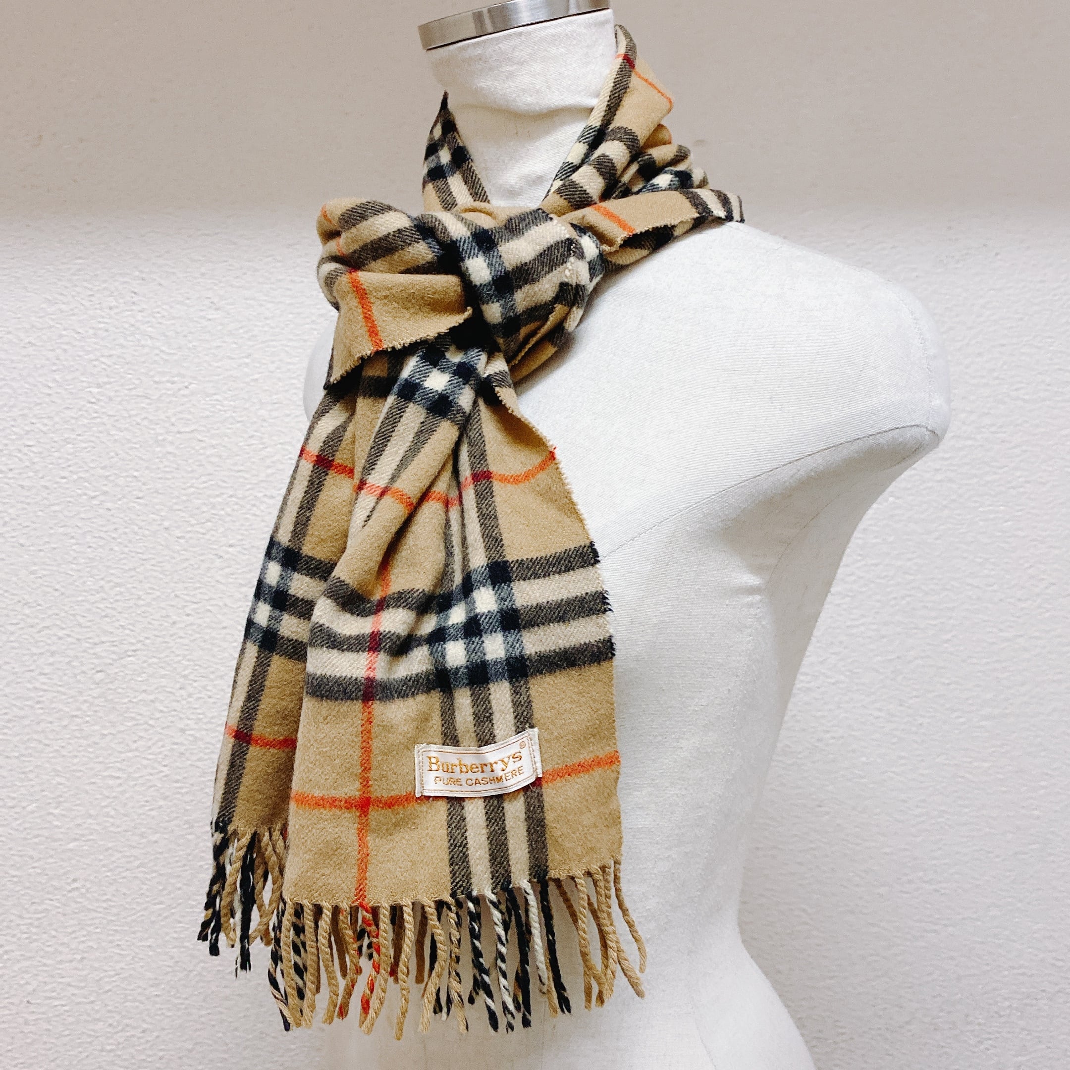 高い素材 デザイン良品 Burberry London カシミヤ混 マフラー