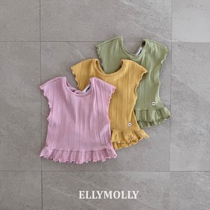 [予約] ELLY MOLLY - muse frill top ( pink / yellow / mint )