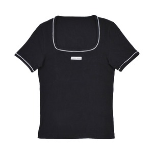 【MARINE SERRE】CUTE 70'S SS SQUARENECK T-SHIRT