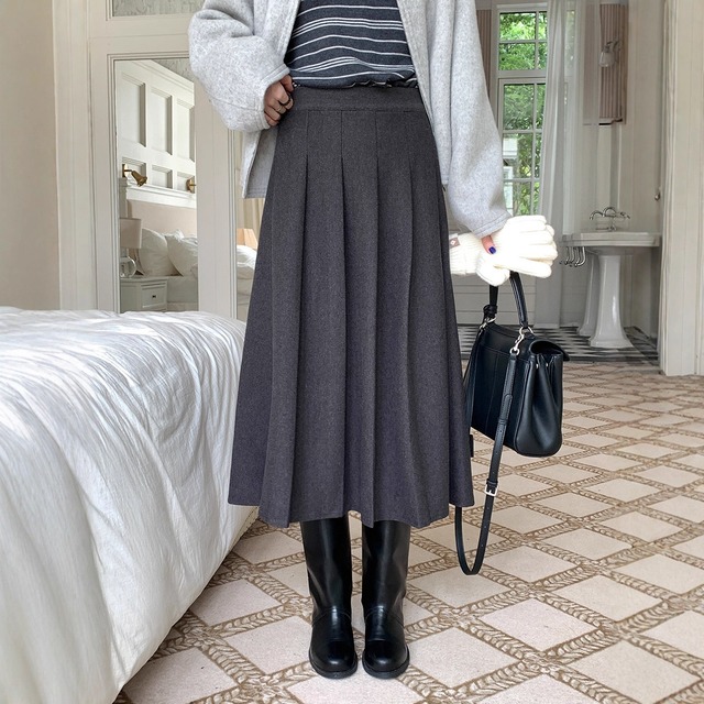 【スカート】レディース きれいめ スカート プリーツスカート 春 秋 冬 20代 30代 40代 ミモレ プリーツスカート ハイウエスト プリーツスカート ハイウエスト グレー S M L