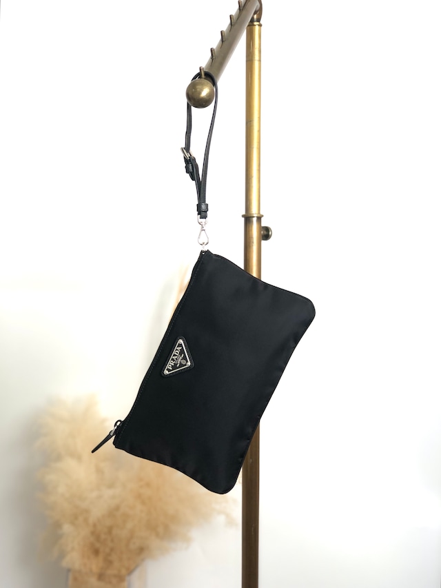 PRADA プラダ ハンドバッグ ブラック トライアングルロゴ ナイロン ポーチ vintage ヴィンテージ オールド wc2wgs