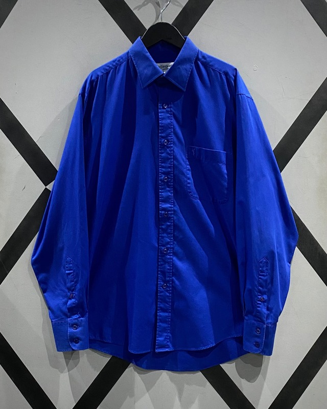 【X VINTAGE】“Yves Saint Laurent” Beautiful Royal Blue L/S Shirt